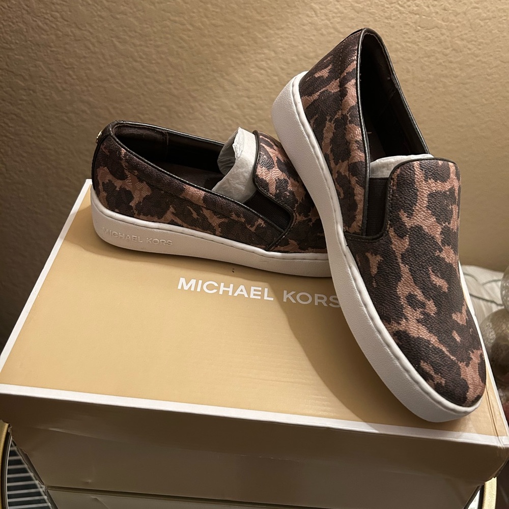 Michael Kors Animal Print Slip-On Shoes